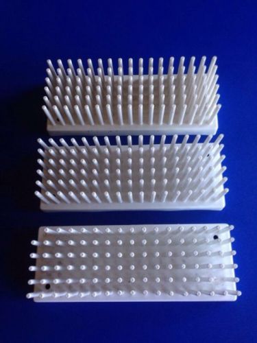 Lot 3 of endicott-seymour plastic 80-place 10-13mm test tube rack support #207 for sale