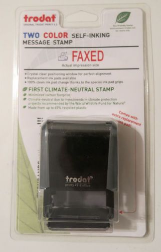 Trodat 4912 Self-inking Stock Stamp 2 Color - Faxed - Red Blue Ink