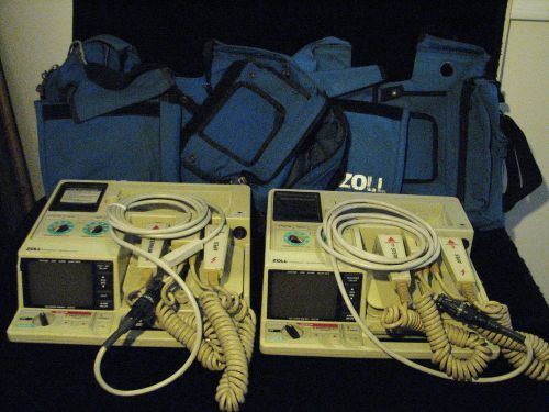 LOT 2 Zoll PD 1400 Pacemaker Defib Patient Monitor Paddles Cable Parts WORKING
