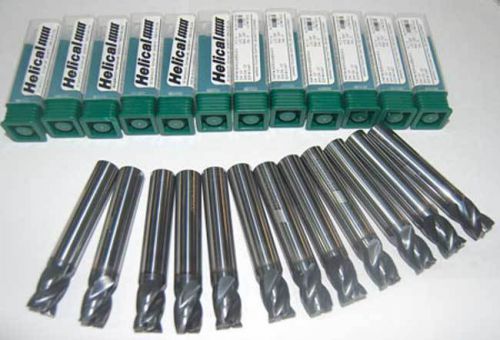 12 pc. helical 1/2&#034;x5/8&#034; vari. pitch high perf.carbide end mills w/cr-sst,ti for sale