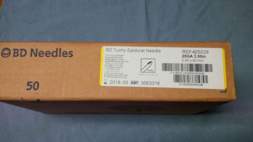 BD Tuohy Epidural Needles REF 405028 Case of 50 for Teaching