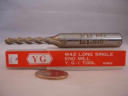 3/16&#034; x 3/8&#034; x 3&#034; y.g-1 se 4 flt  endmill (1pc) new for sale