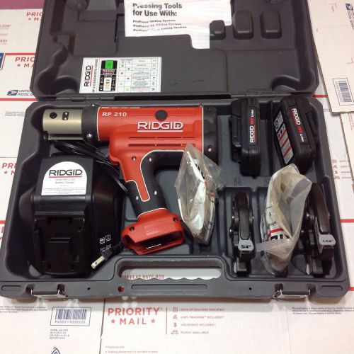 Ridgid RP210 Press Tool 18 V Cordless ProPress W/ 4 Jaws Case 1/2&#034; 3/4&#034; 1&#034; 1-1/4