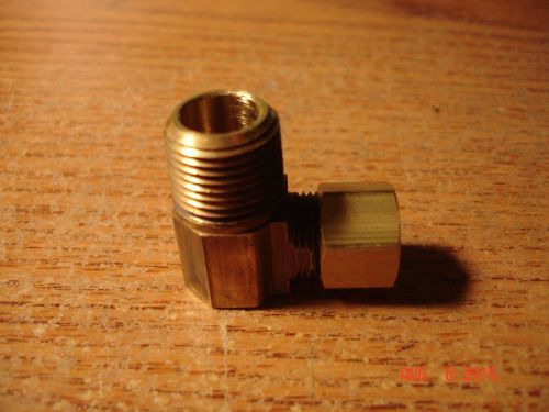 Compression brass 90° elbow fitting 1/4&#034; od tube x 1/8&#034; npt male for sale