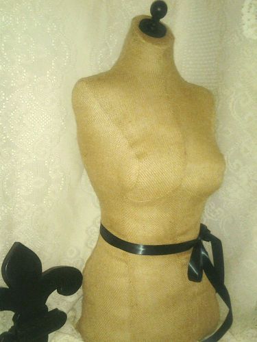 Burlap dress form boutique decor mannequin jewelry making craft booth display