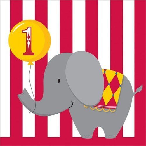 NEW Creative Converting Circus Time 1st Birthday Lunch Napkins  16 Count