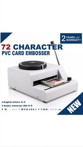 72 CHARACTER EMBOSSING EMBOSSER MACHINE 1-11 LINES ADJUSTABLE PVC CARD EXCELLENT