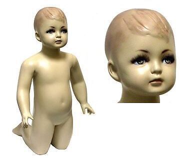 Fiberglass Child- Kneeling Baby Boy Mannequin