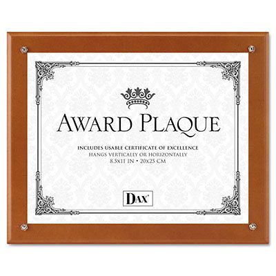 Plaque-In-An-Instant Kit w/Certs &amp; Mats, Wood/Acrylic, Up to 8 1/2 x 11, Walnut