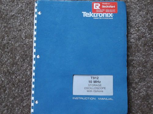 Tektronix T912 10 MHz Storage Oscilloscope w/opts Op Service Manual/Schematics