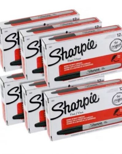 Sharpie Permanent Marker Fine Point Black (30001) (72 Markers)