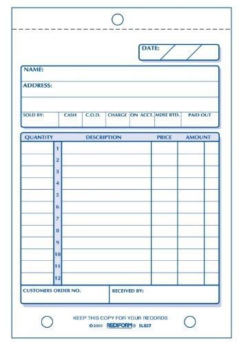Rediform Sales Order Book, Carbonless, 2 Part, 4 1/4 x 6.375 Inches, 50 Forms