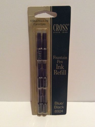 Cross Fountain Pen Ink Refill 6 Blue/ Black Ink Catridges Item #8924 NOS