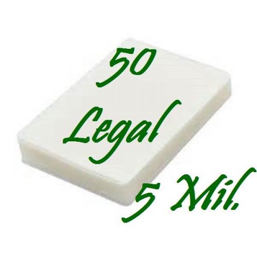 50- LEGAL SIZE Laminating Laminator Pouches Sheets  9 x 14-1/2.. 5 Mil