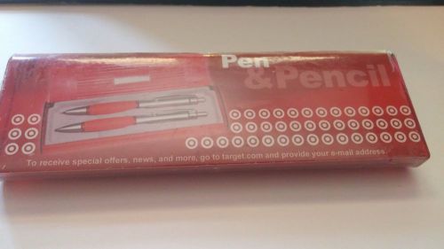 TARGET STORES PEN AND MECHANICAL PENCIL SET IN PLASTIC CASE NEW