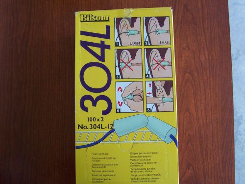 1 BOX #304L-12 BILSOM CORDED FOAM EARPLUGS LARGE NRR-29 (100/PR)