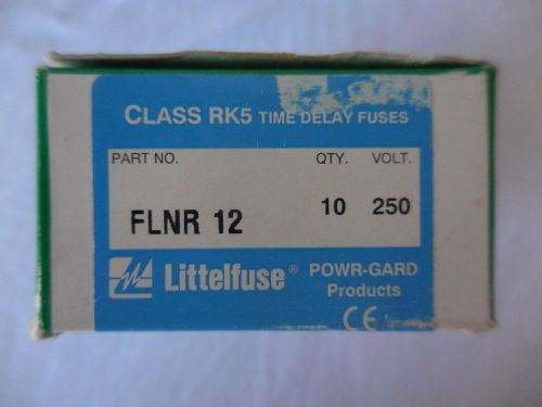 A lot of 10 littlefuse part # flnr-12 class rk5 time delay fuse. for sale