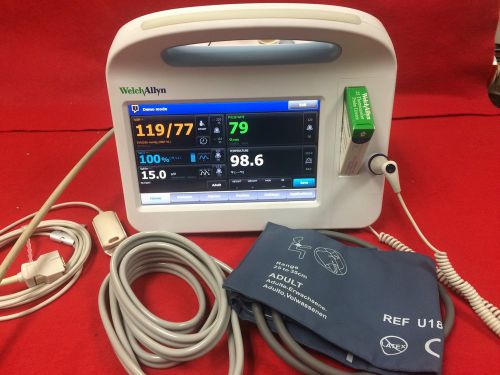 Welch allyn vital sign 64mtpx 6000 series patient monitor spo2 temp nibp printer for sale