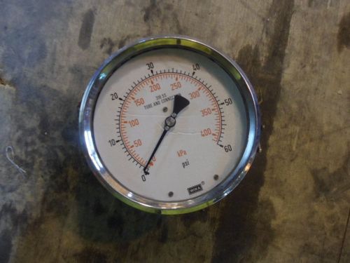 WIKA 6&#034; GAUGE 326704 RANGE 0-60PSI TUBE &amp; CONNECTION 316SS NEW OLD STOCK