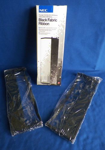 ASTRA &amp; NEC 50-053 Pinwriter Ribbons - 2 BLACK FABRIC RIBBONS In Sealed Pkgs NOS