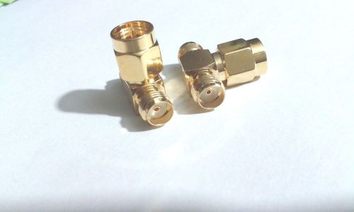30 x copper Gold plated SMA male plug to 2 double SMA female triple T connector