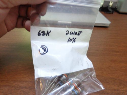 8pcs. 68K Ohm 2 Watt 10%  Carbon Comp resistors Vintage  NOS Ohmite Brand