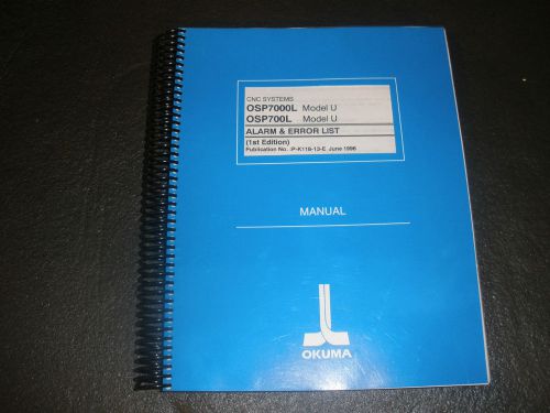 Okuma OSP 700L / 7000L CNC Lathe Control Alarm &amp; Error Manual
