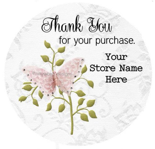 CUSTOMIZED BUSINESS THANK YOU STICKER LABELS  - BUTTERFLY #21