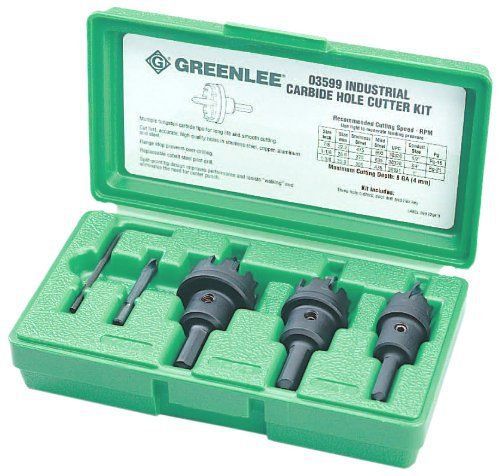 NEW GREENLEE 635 CARBIDE TIPPED HOLE CUTTER KIT