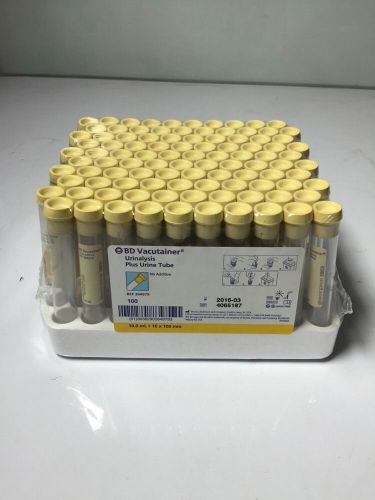 Yellow top, BD Vacutainer, Glass,16 x 100 x 10, 100 ea pack