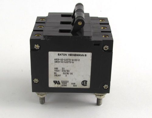 Eaton heinemann circuit breaker p/n am3r-d3-lc07d-a-70-2, amp 2, 250 v for sale