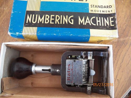 BATES USED Numbering Machine Orig. Box Standard Movement  6 Row Wheel