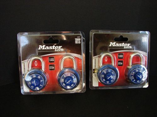 2 PACKS, TOTAL OF 4 MASTER LOCK, COMBINATION PADLOCKS 1530T, NEW SEALED PACKAGES