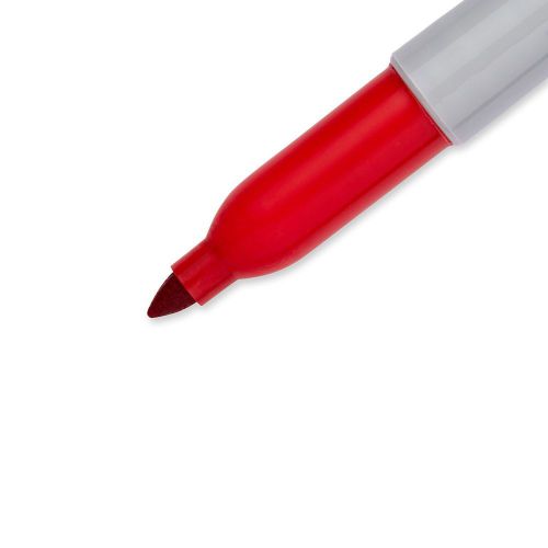Sharpie Permanent Markers, Fine Point, Red, 12-Pack (30002)