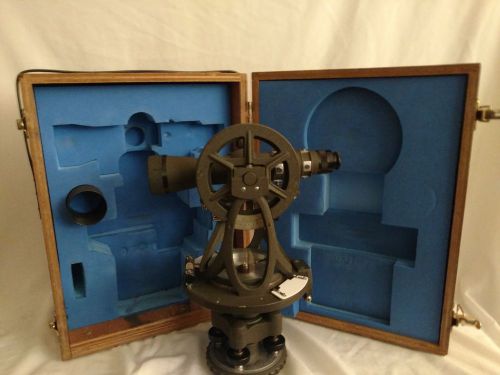 TELEDYNE GURLEY 100-A-20 TRANSIT WITH ORIGINAL WOODEN CASE AND FOAM PADDING