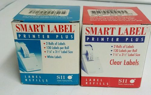Seiko Smart Label Printer Plus Labels SLP-2RL  2 x pack x 2 Rolls White Clear