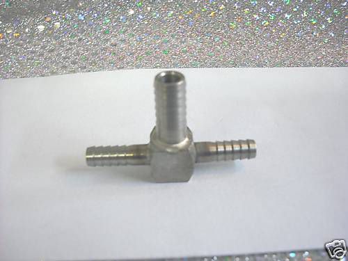 Stainless fitting heavy duty tee 1/4 x 1/4 x 3/8 barb for sale
