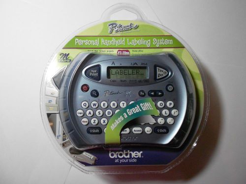 Brother P-Touch PERSONAL LABELER PT-70BM LABEL MAKER w/M Tape- Chrome Grey color