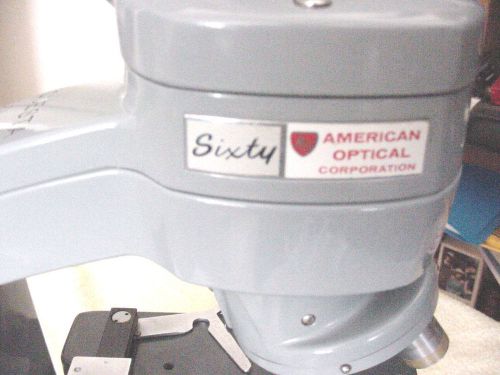 American Optical Spencer &#034;Sixty&#034; 60 Microscope Sixty Microscope with 3 Objective