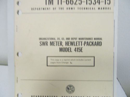 Military Model H-P415E SWR Meter Technical Manual