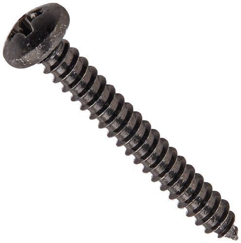 Small parts steel sheet metal screw, black zinc plated finish, pan head, for sale