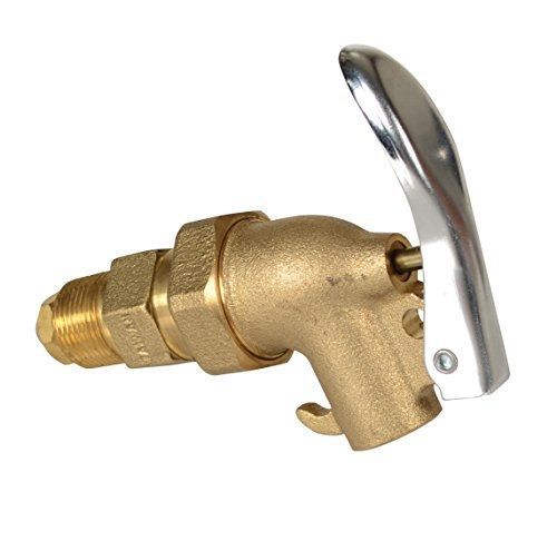 Vestil DFT-ADJ Brass Manual Drum Faucet with Spring-Loaded Handle