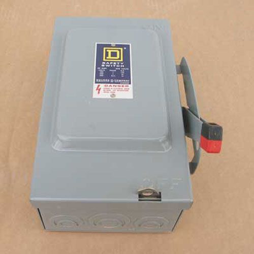 New Square D HU-261 NF Safety Switch 1PH 30A 600V N1