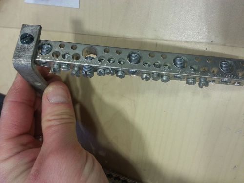 Aluminum Ground Bar - Unknown Maker - 18 terminal (holes all difference sizes)