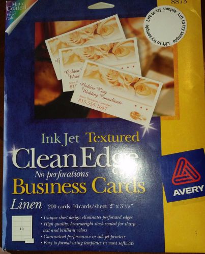 AVERY CLEAN EDGE QUALITY *LINEN* BUSINESS CARDS 160 QTY. INK JET MATTE FINISH !!