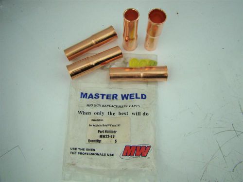 Master weld gas noz std duty 5/8&#034; suit tw2 - mw22 -62 (5 count) for sale