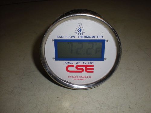 Chicago stainless equipment cse sani-flow thermometer -58f to 302f 7&#034; stem for sale