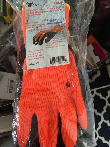 G &amp; F 1528 Winter Grip Master Heavy Textured, High Visibility Latex Coated Glove