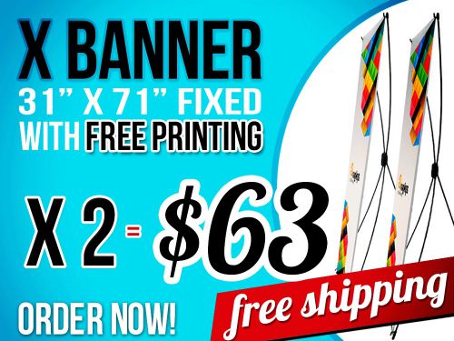 X Banner Stand 31x71&#034; Display Tripod Trade Show Exhibition Sign FREE SHIPPING
