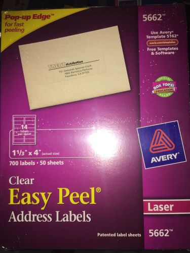 Avery 5662 Easy Peel Address Label - 1.33&#034; X 4.12&#034;  2,100 Labels